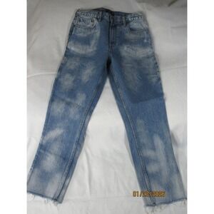 Abercrombie Fitch Womens Mom Jeans Light Wash Distressed Frayed Hem Size 29 8L